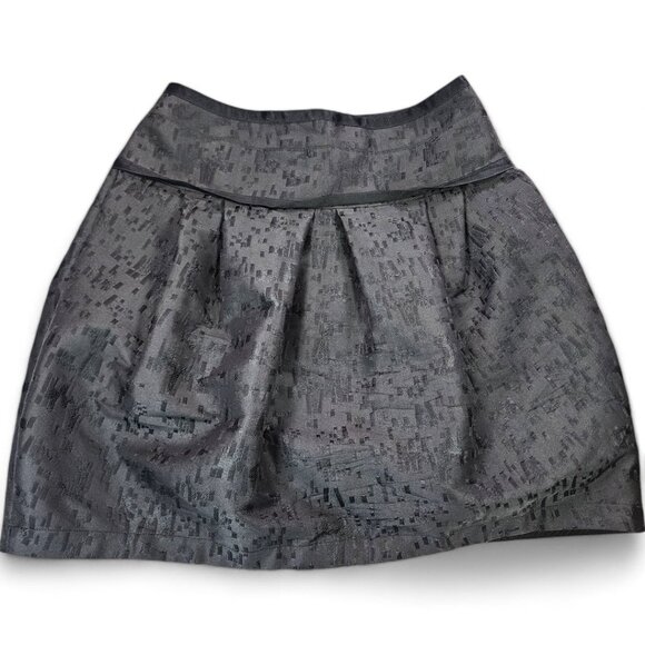 Lida Baday Black Jacquard A-Line Pleated Mini Skirt Women’s Size 10 Silk Blend - Picture 13 of 13